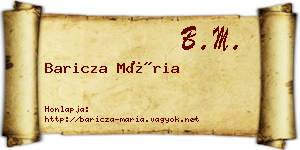 Baricza Mária névjegykártya