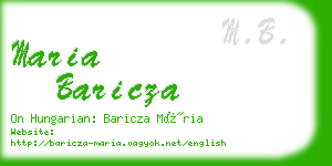 maria baricza business card